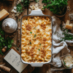 miso mac and cheese recipe card