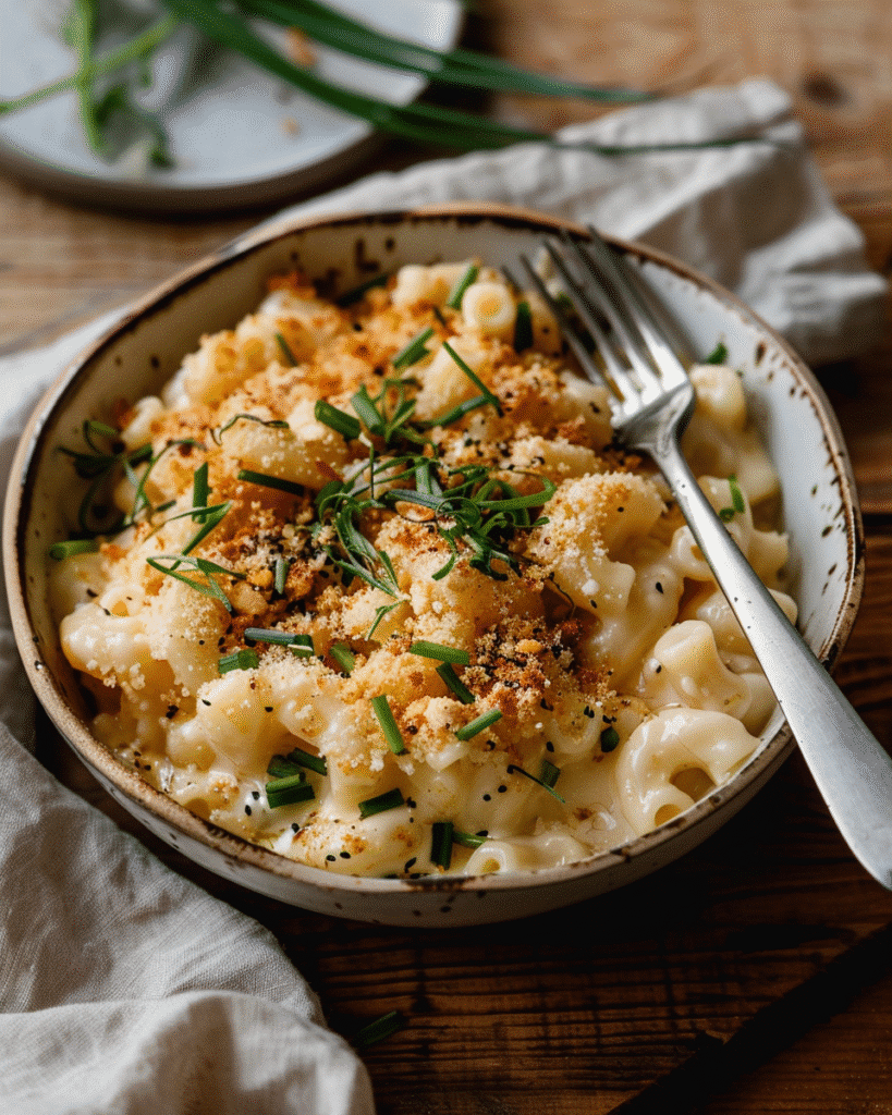 Miso Mac and Cheese served hot